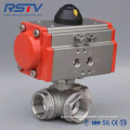 Stainless Steel 3 Way Ball Valve with pneumatic Actuator